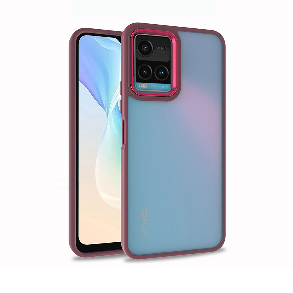 Vivo Y32 Kılıf Zore Flora Kapak-Kırmızı