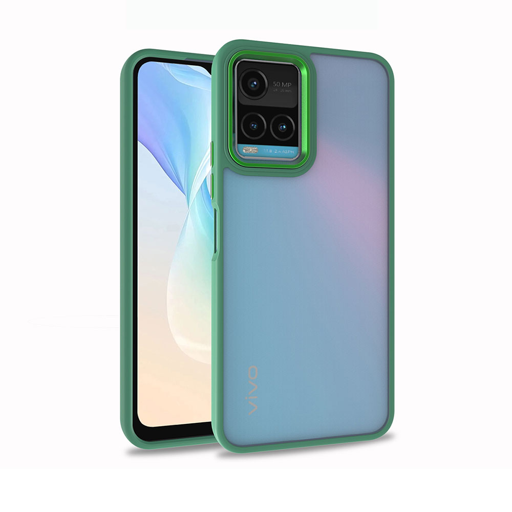 Vivo Y21S Kılıf Zore Flora Kapak-Yeşil
