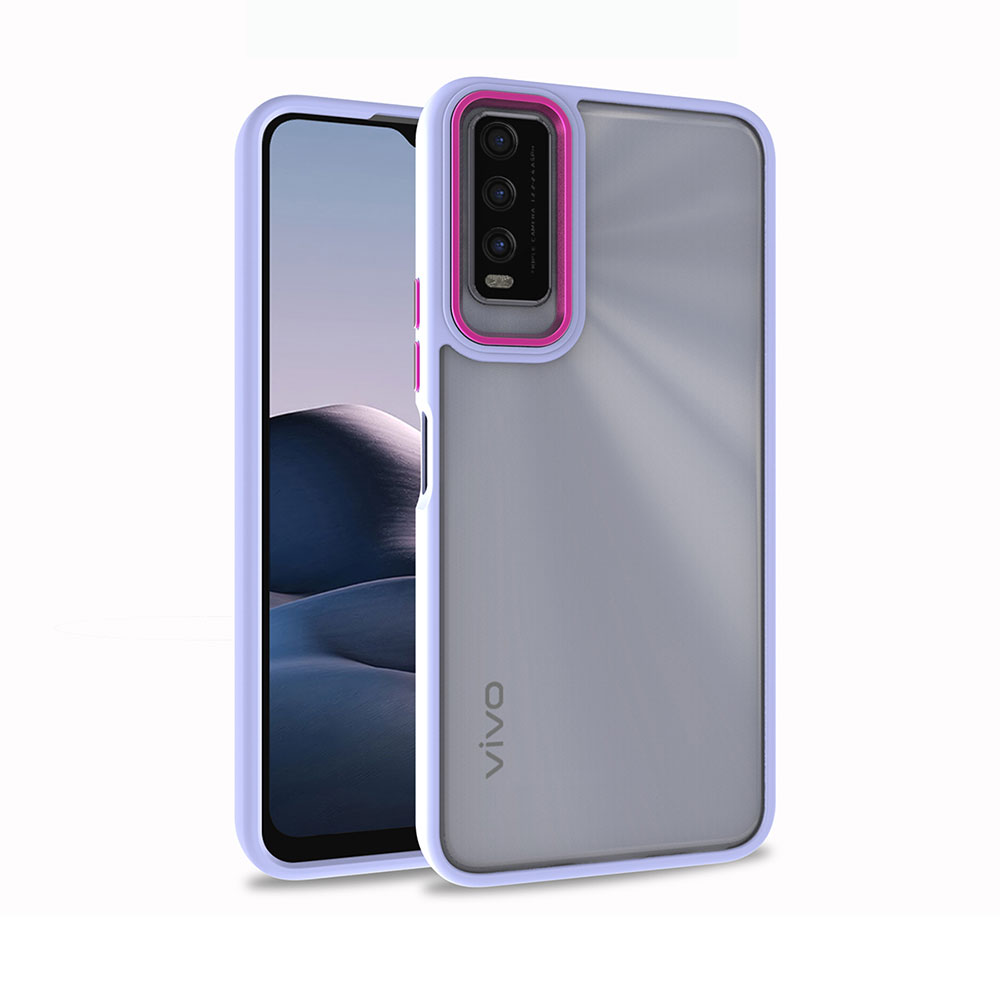 Vivo Y11S Kılıf Zore Flora Kapak-Lila