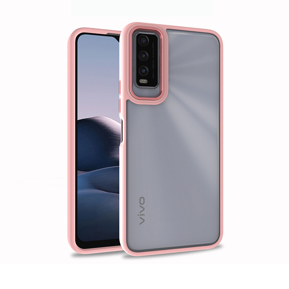 Vivo Y11S Kılıf Zore Flora Kapak-Rose gold