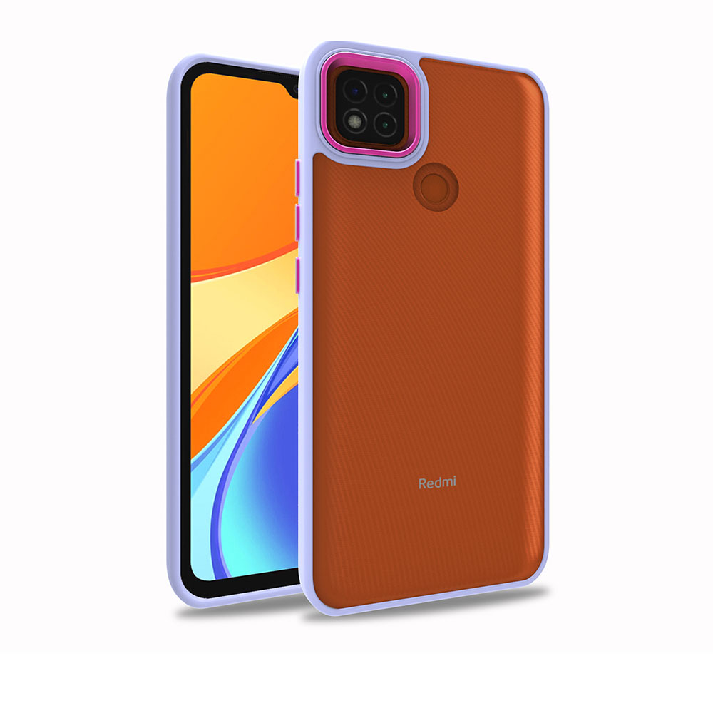 Xiaomi Uyumlu  Redmi 9C Kılıf Zore Flora Kapak-Lila