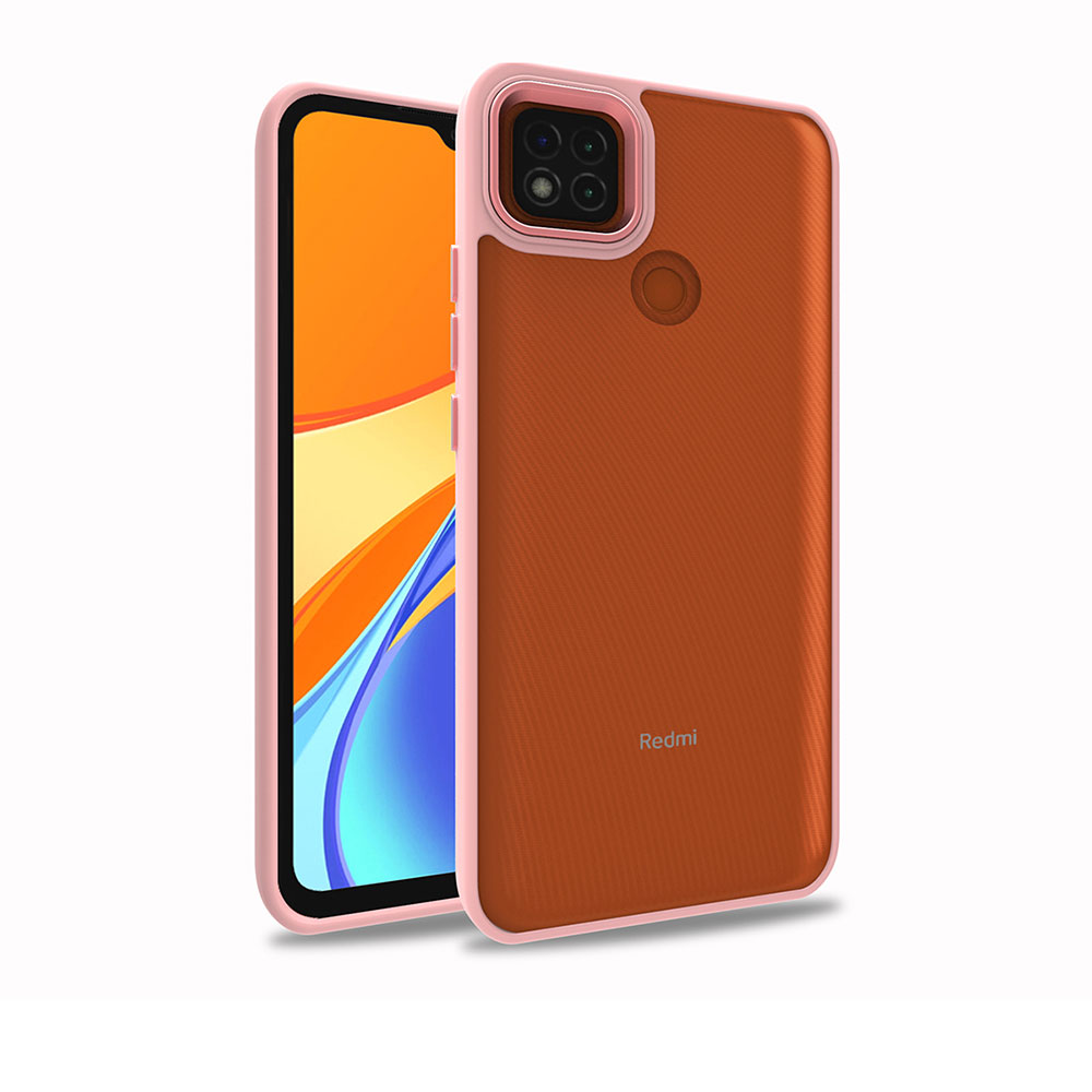 Xiaomi Uyumlu  Redmi 9C Kılıf Zore Flora Kapak-Rose gold