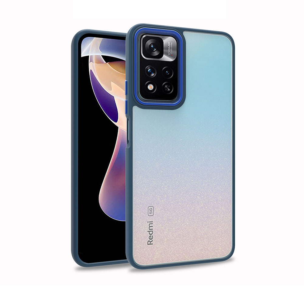 Xiaomi Uyumlu  Poco M4 Pro 5G Kılıf Zore Flora Kapak-Mavi