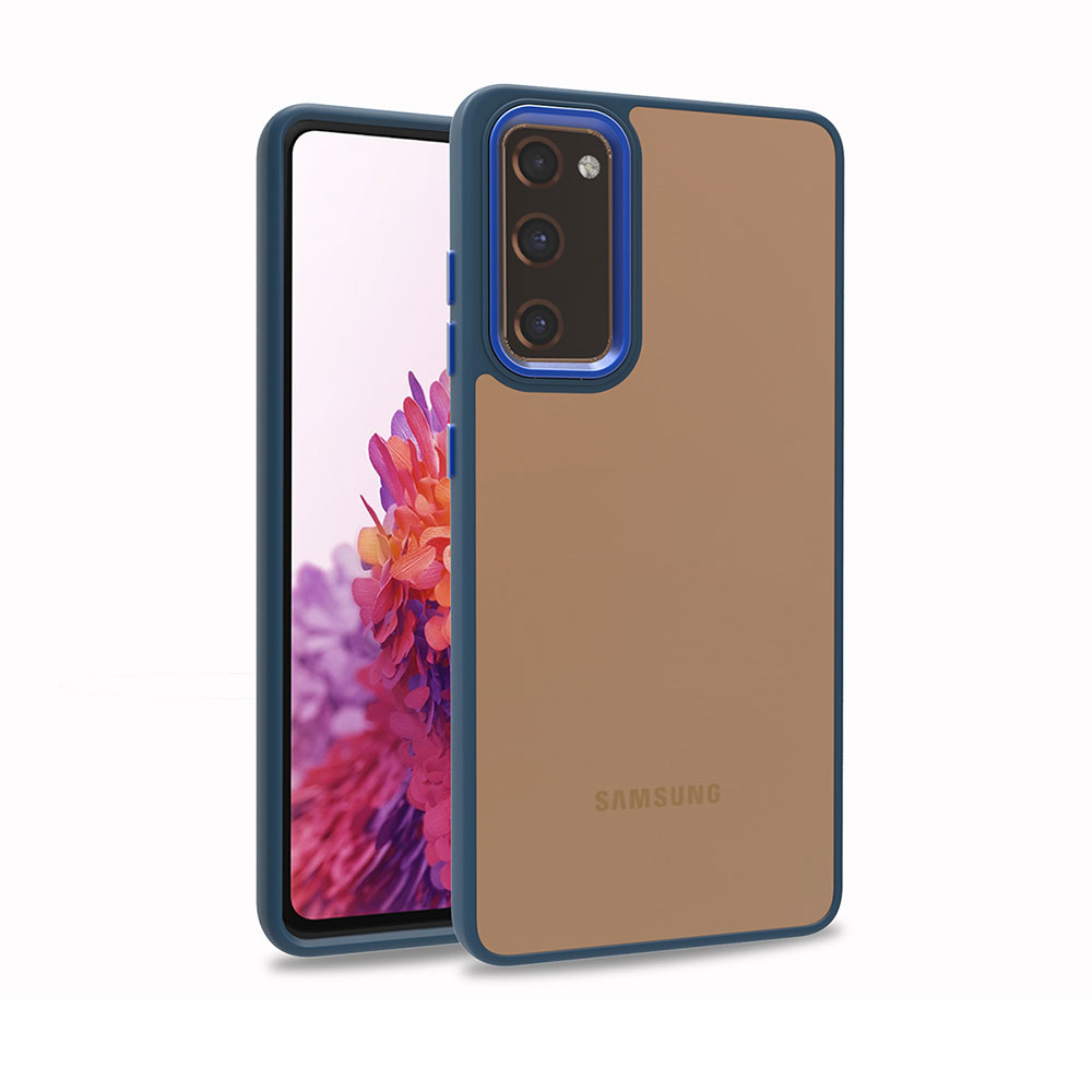 Galaxy Uyumlu S20 FE Kılıf Zore Flora Kapak-Mavi