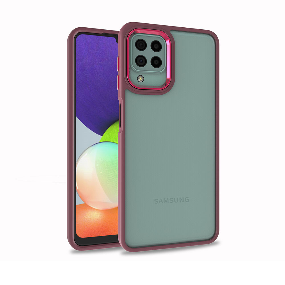 Galaxy Uyumlu M32 Kılıf Zore Flora Kapak-Kırmızı