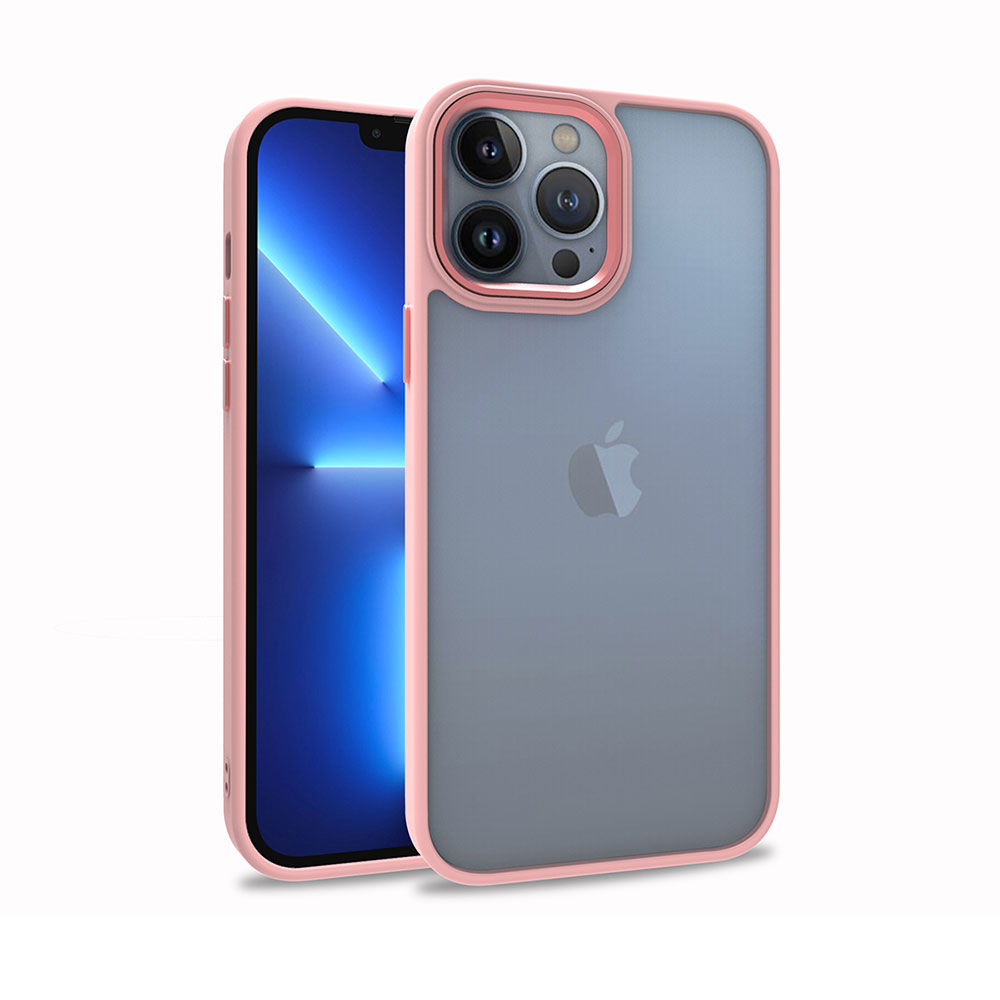 iPhone Uyumlu 13 Pro Max Kılıf Zore Flora Kapak-Rose gold