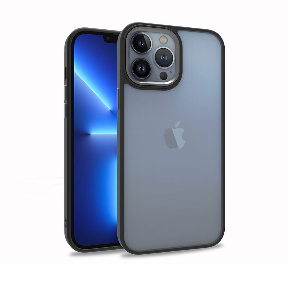 iPhone Uyumlu 13 Pro Max Kılıf Zore Flora Kapak-Siyah