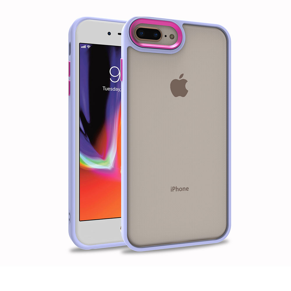 iPhone Uyumlu 7 Plus Kılıf Zore Flora Kapak-Lila