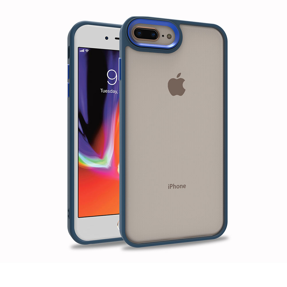 iPhone Uyumlu 7 Plus Kılıf Zore Flora Kapak-Mavi