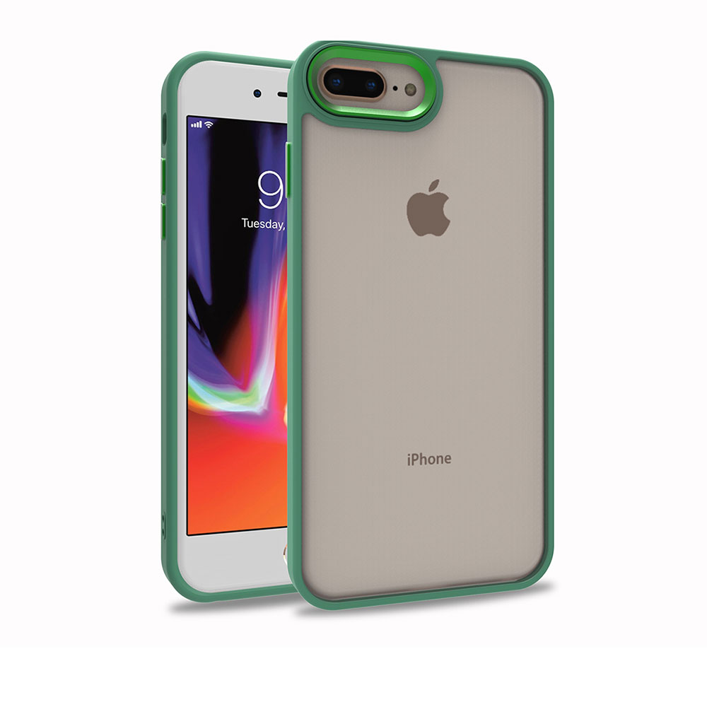 iPhone Uyumlu 7 Plus Kılıf Zore Flora Kapak-Yeşil