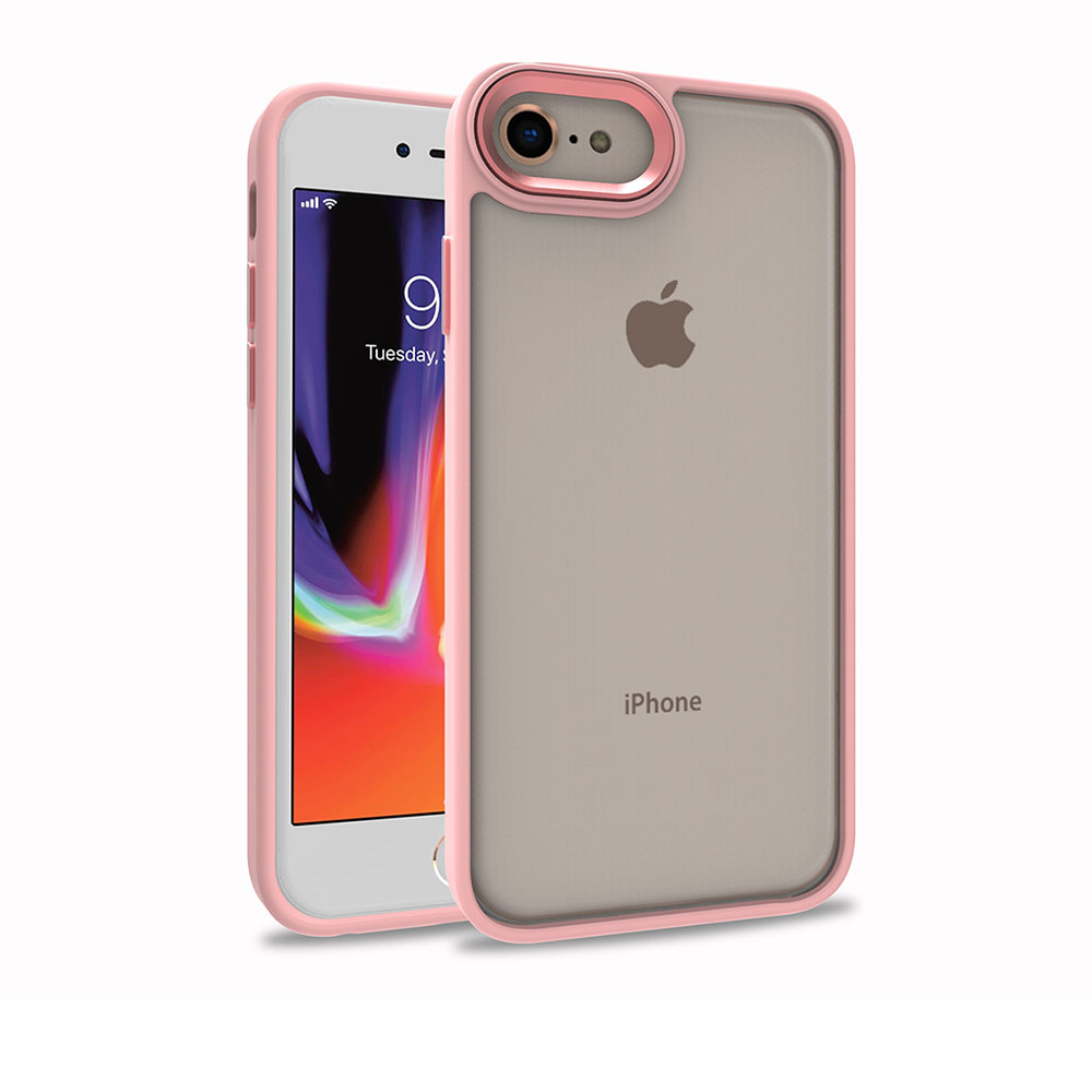 iPhone Uyumlu SE 2020 Kılıf Zore Flora Kapak-Rose gold