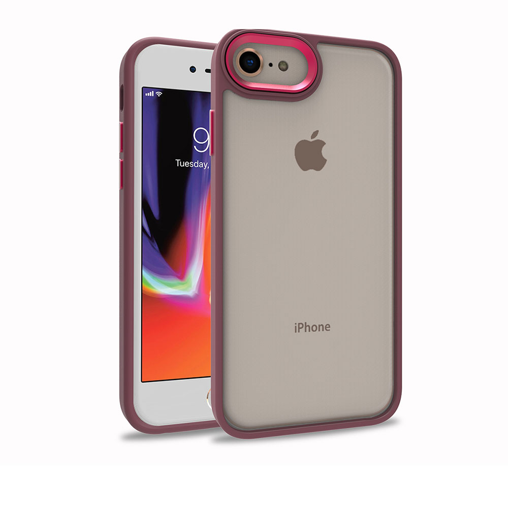 iPhone Uyumlu 7 Kılıf Zore Flora Kapak-Kırmızı