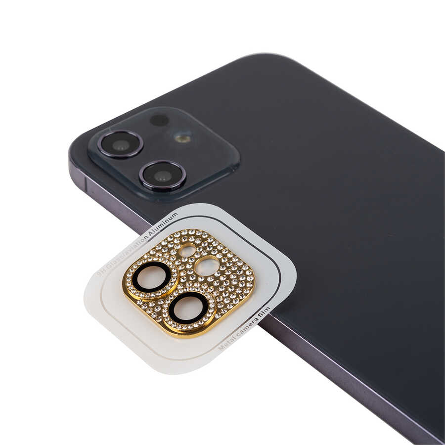 iPhone Uyumlu 11 Zore CL-08 Kamera Lens Koruyucu-Gold