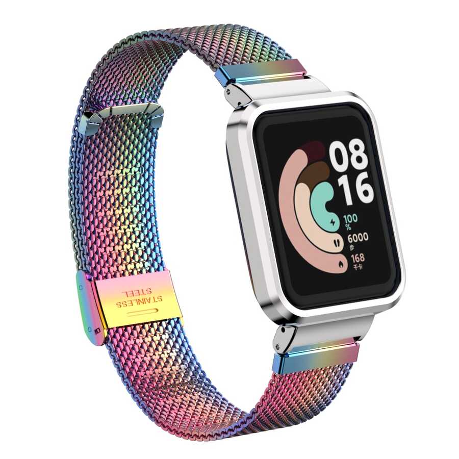 Xiaomi Uyumlu  Redmi Watch (Mi Watch Lite) Zore KRD-59 Metal Kordon-Colorful