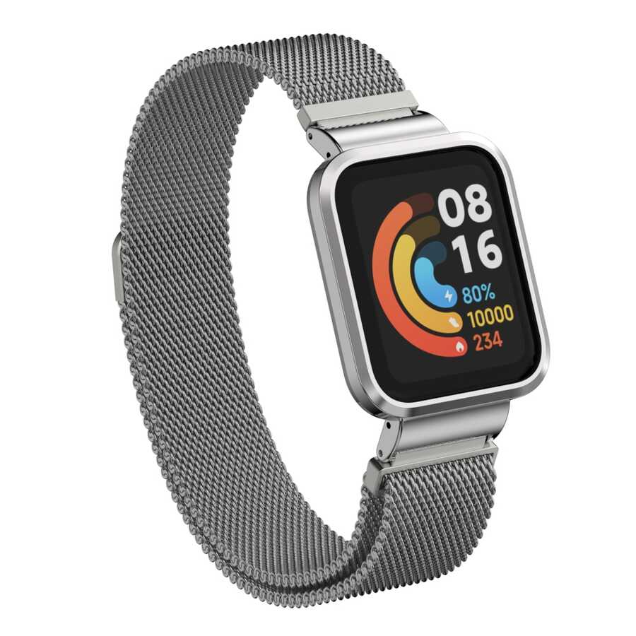 Xiaomi Uyumlu  Redmi Watch (Mi Watch Lite) Zore KRD-58 Metal Kordon-Gri