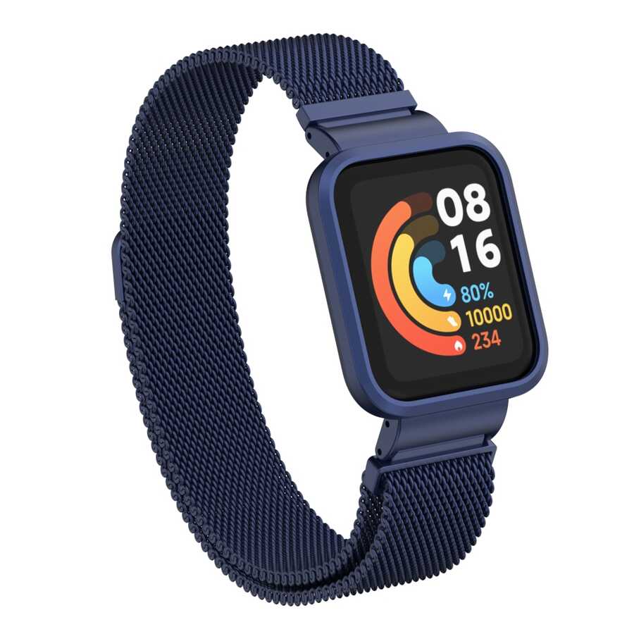 Xiaomi Uyumlu  Redmi Watch (Mi Watch Lite) Zore KRD-58 Metal Kordon-Lacivert