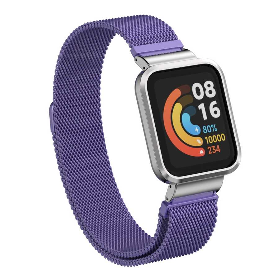 Xiaomi Uyumlu  Redmi Watch (Mi Watch Lite) Zore KRD-58 Metal Kordon-Mor