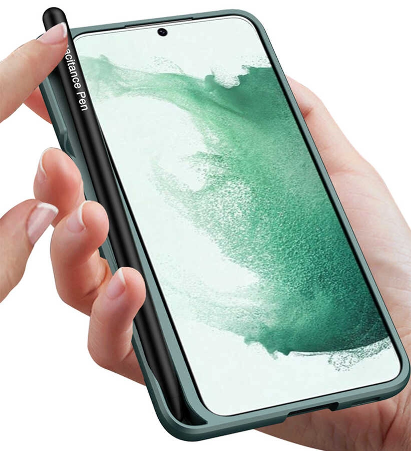 Galaxy Uyumlu S22 Kılıf Zore Kalemli Kıpta Kapak
