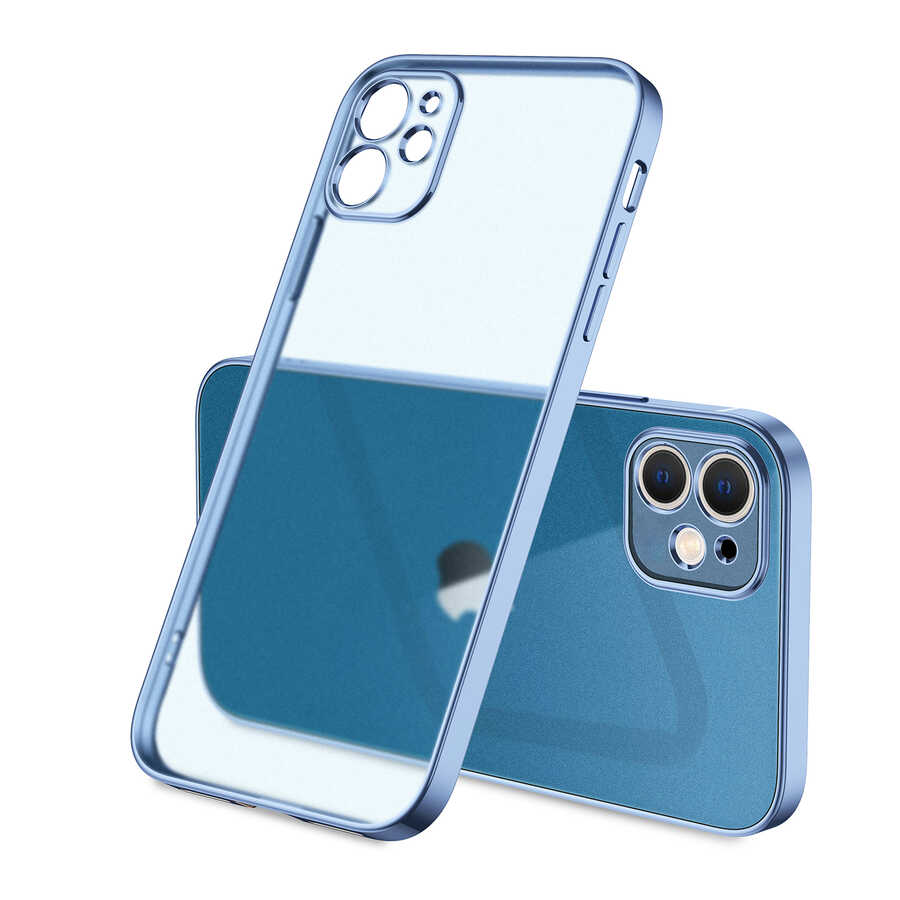 iPhone Uyumlu 11 Kılıf Zore Mat Gbox Kapak-Mavi