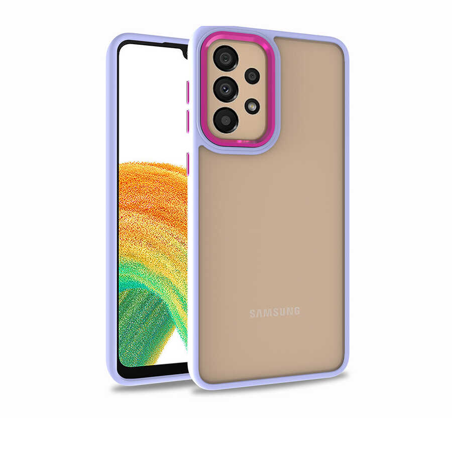 Galaxy Uyumlu A32 4G Kılıf Zore Flora Kapak-Lila