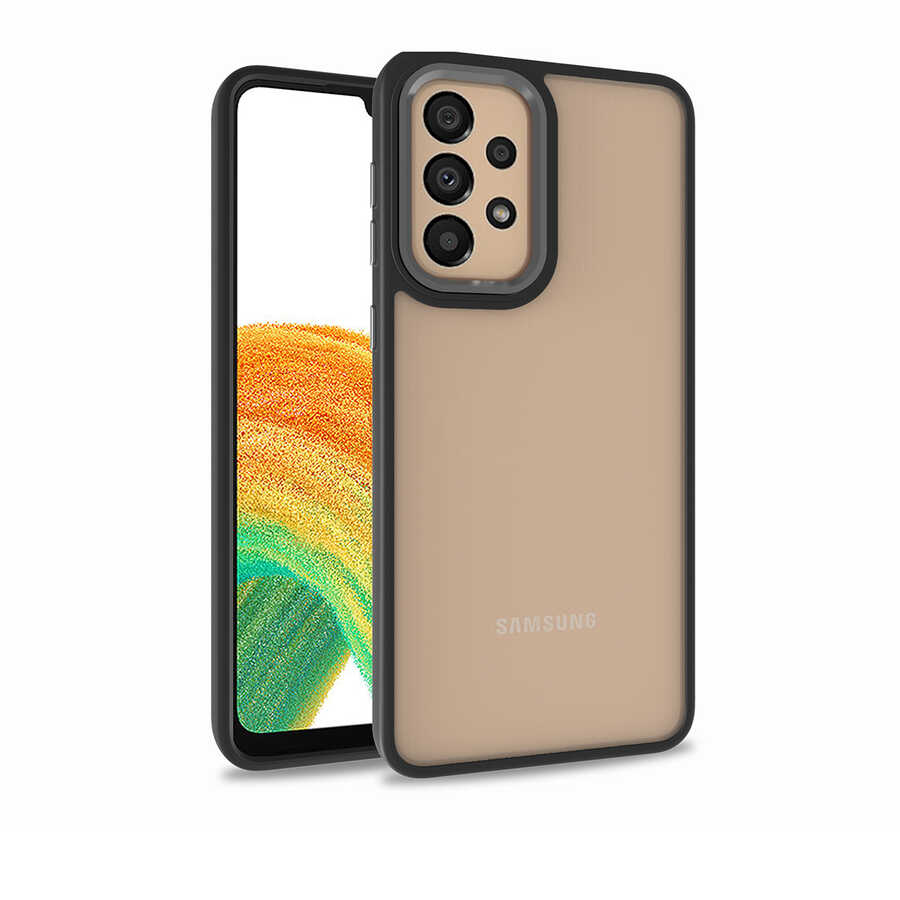 Galaxy Uyumlu A52 Kılıf Zore Flora Kapak-Siyah