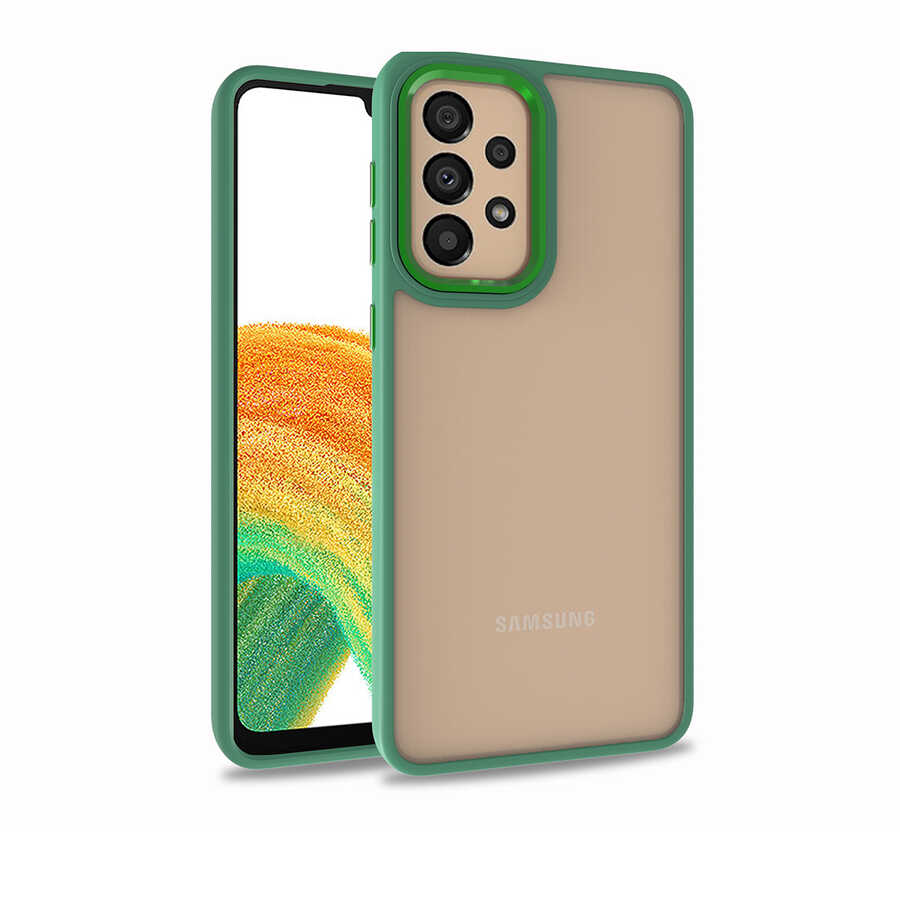 Galaxy Uyumlu A52 Kılıf Zore Flora Kapak-Yeşil