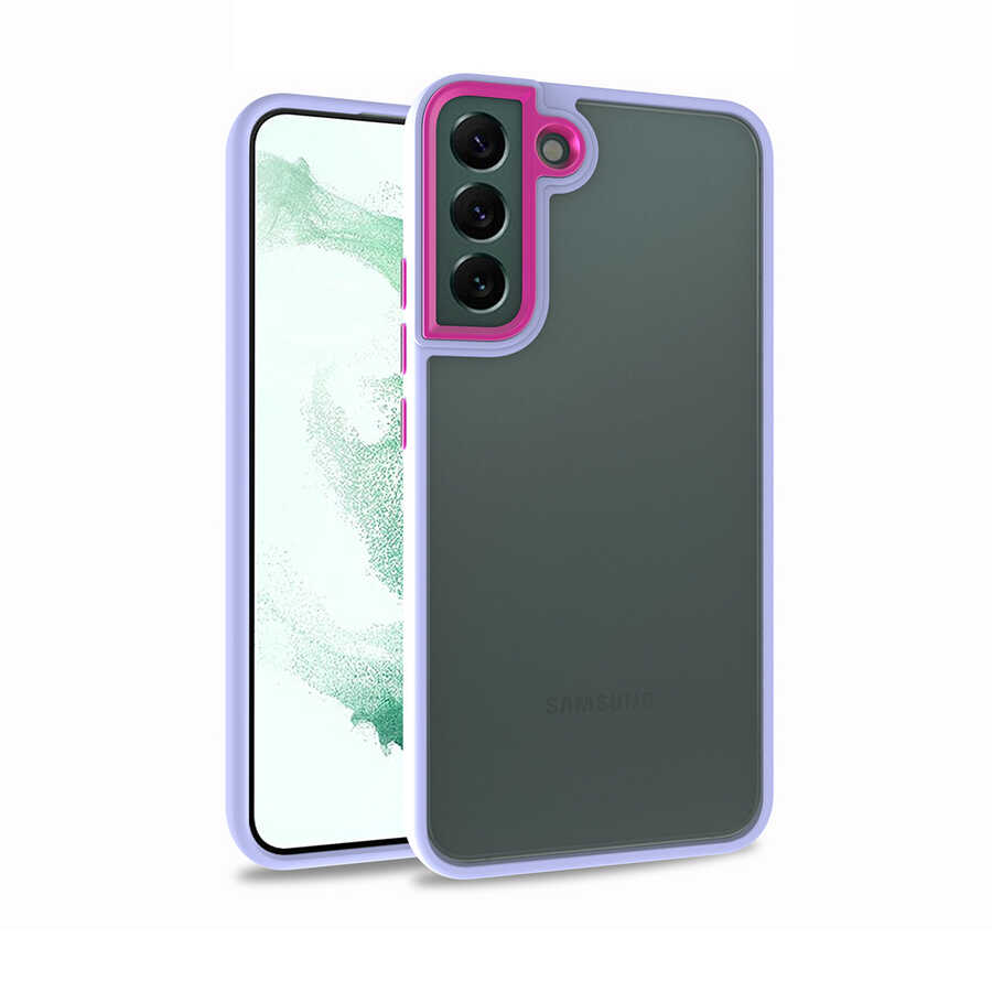Galaxy Uyumlu S22 Plus Kılıf Zore Flora Kapak-Lila