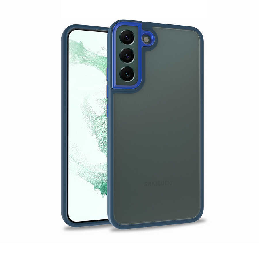 Galaxy Uyumlu S22 Plus Kılıf Zore Flora Kapak-Mavi