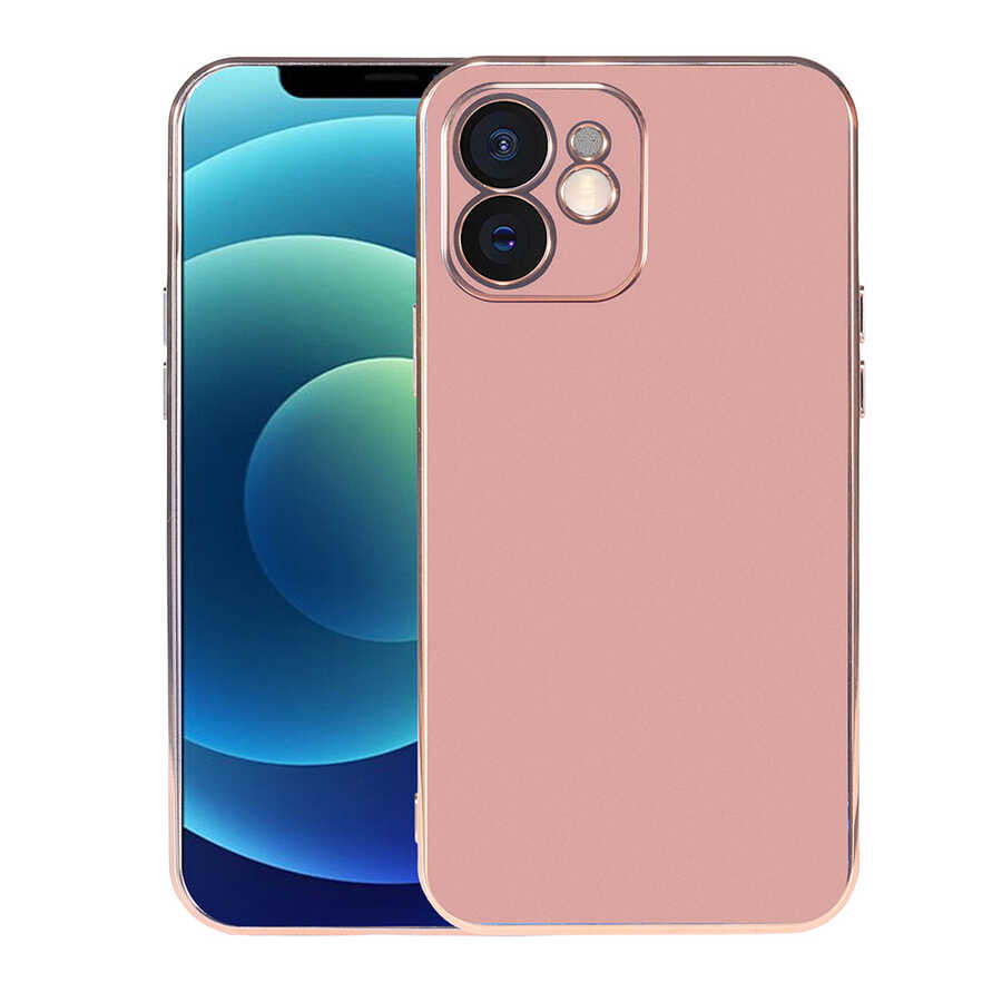iPhone Uyumlu 12 Kılıf Zore Viyana Kapak-Rose gold