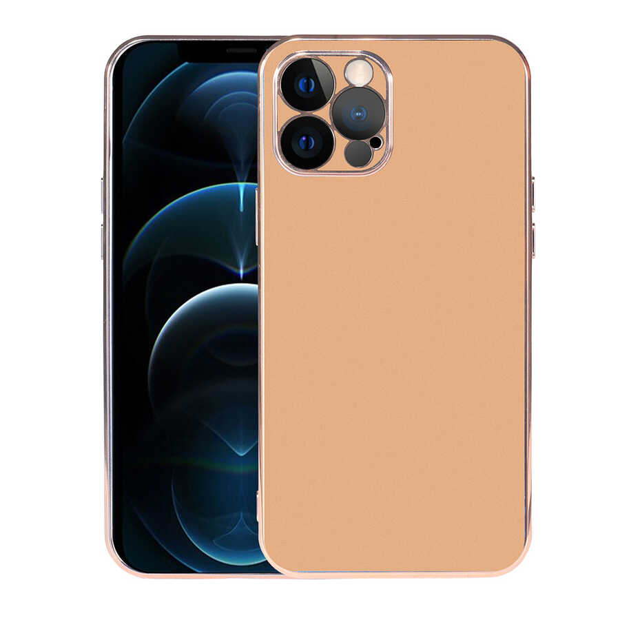 iPhone Uyumlu 12 Pro Kılıf Zore Viyana Kapak-Gold