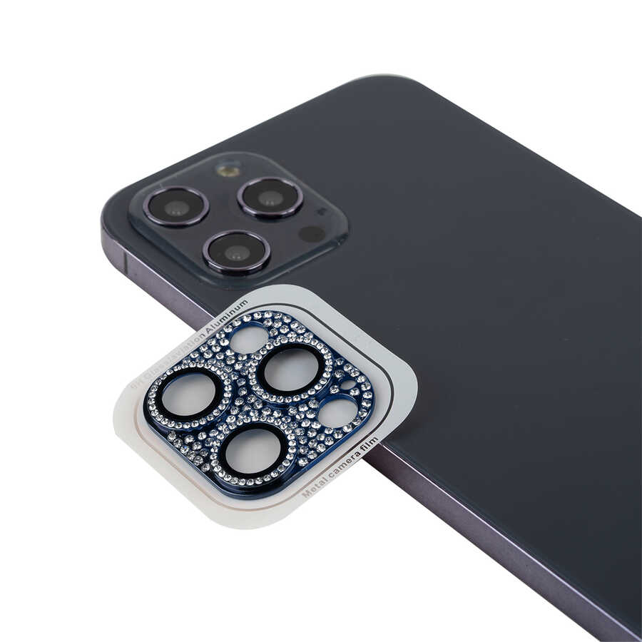 iPhone Uyumlu 13 Pro Max Zore CL-08 Kamera Lens Koruyucu-Mavi