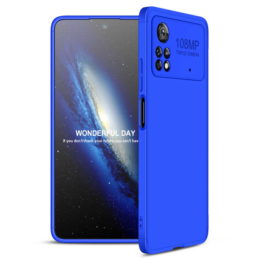 Xiaomi Uyumlu  Poco X4 Pro 5G Kılıf Zore Ays Kapak-Mavi