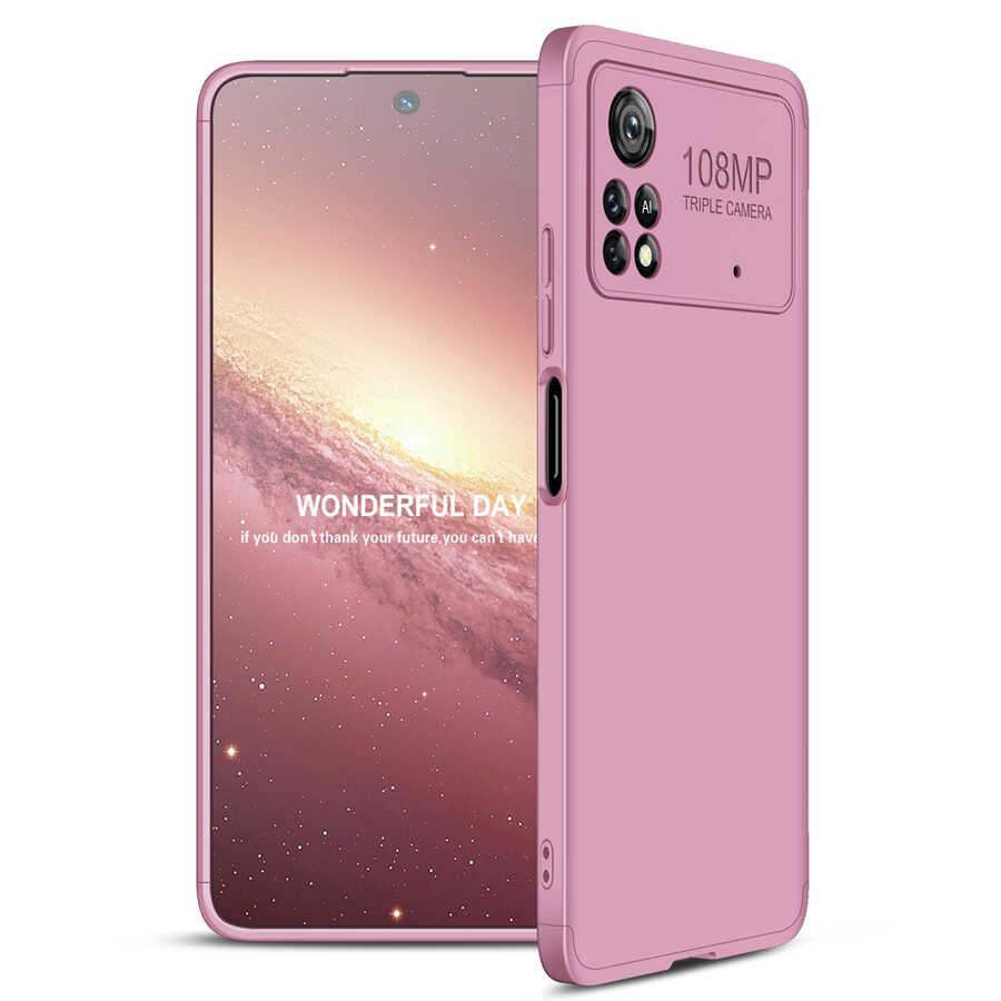 Xiaomi Uyumlu  Poco X4 Pro 5G Kılıf Zore Ays Kapak-Rose gold