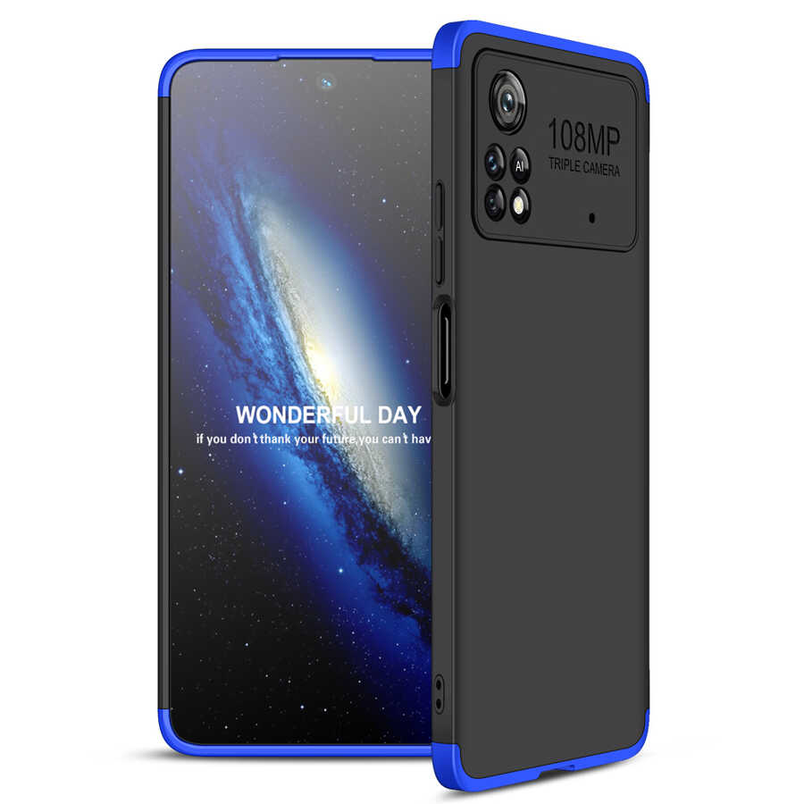 Xiaomi Uyumlu  Poco X4 Pro 5G Kılıf Zore Ays Kapak-Siyah-mavi