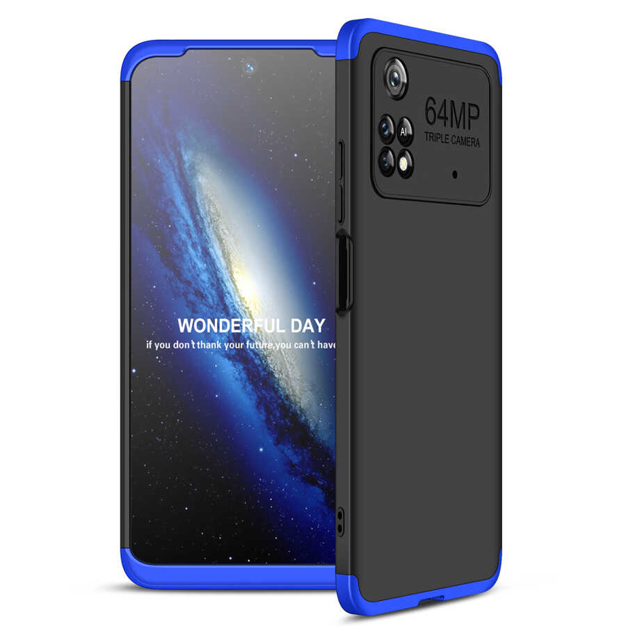 Xiaomi Uyumlu  Poco M4 Pro 4G Kılıf Zore Ays Kapak-Siyah-mavi