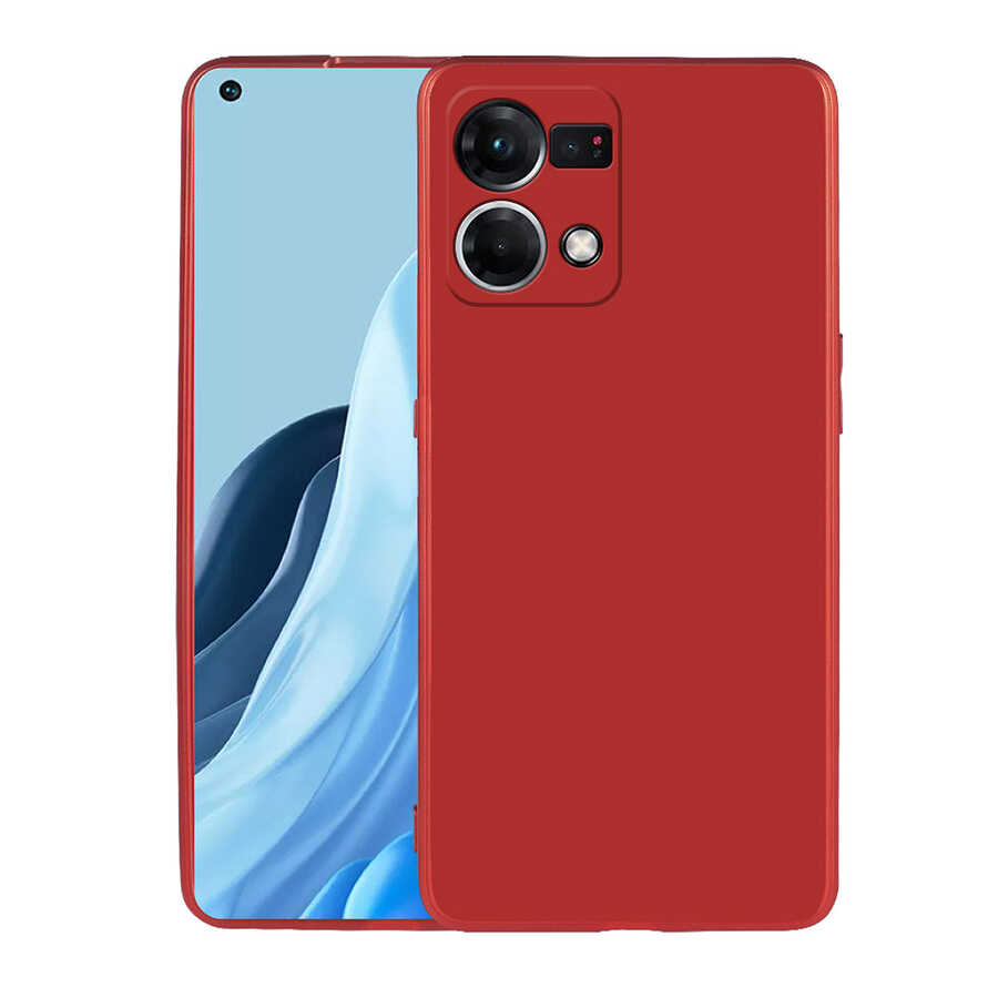 Oppo Reno 7 4G Kılıf Zore Premier Silikon Kapak-Kırmızı