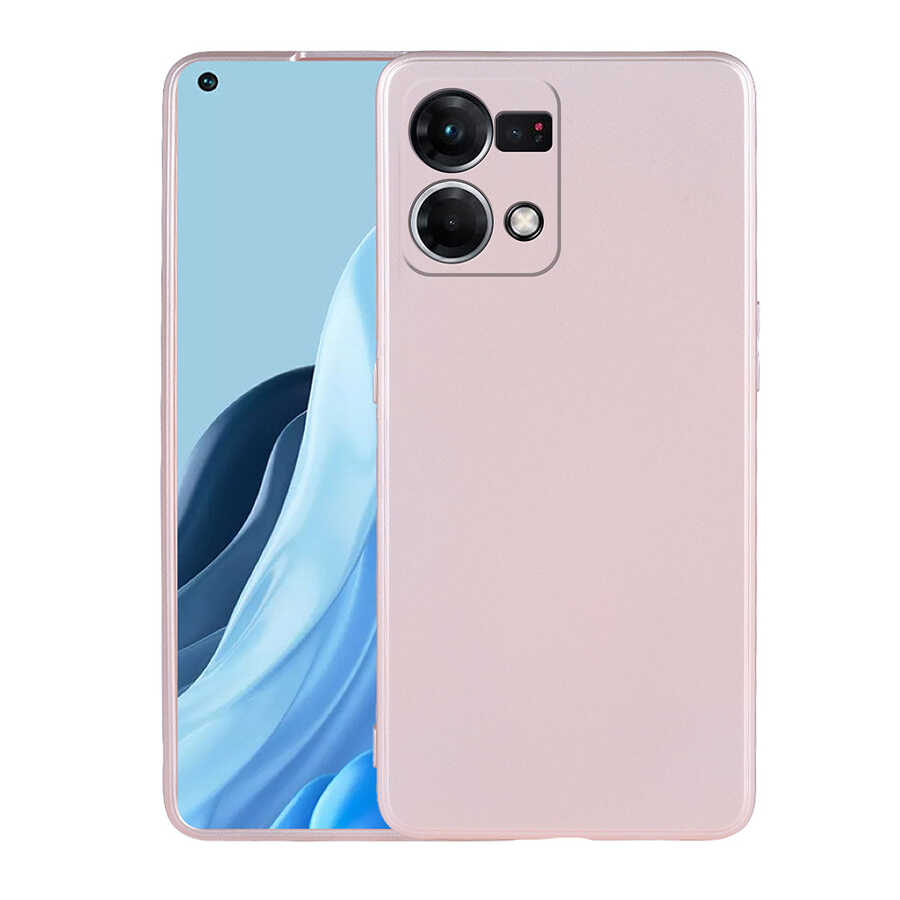 Oppo Reno 7 4G Kılıf Zore Premier Silikon Kapak-Rose gold