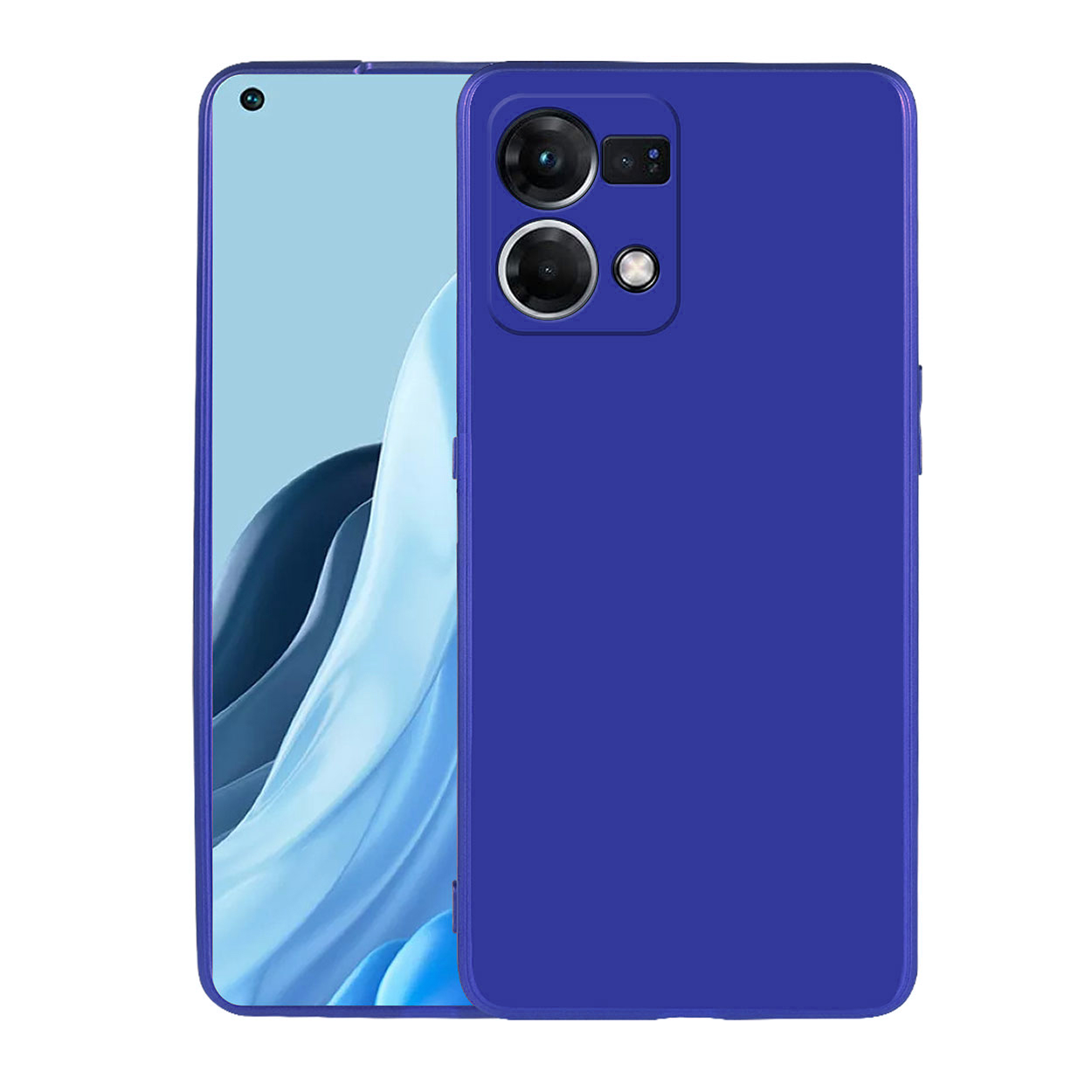 Oppo Reno 7 4G Kılıf Zore Premier Silikon Kapak-Saks mavi