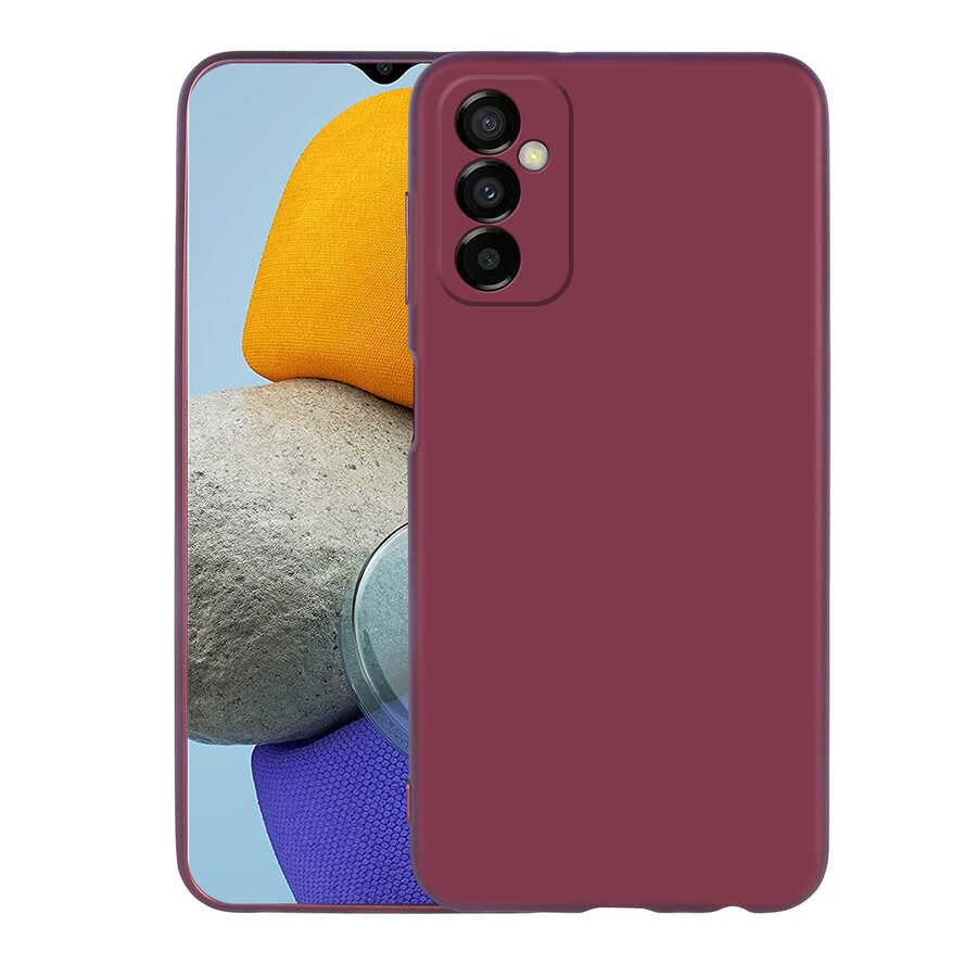 Galaxy Uyumlu M23 Kılıf Zore Premier Silikon Kapak-Mürdüm