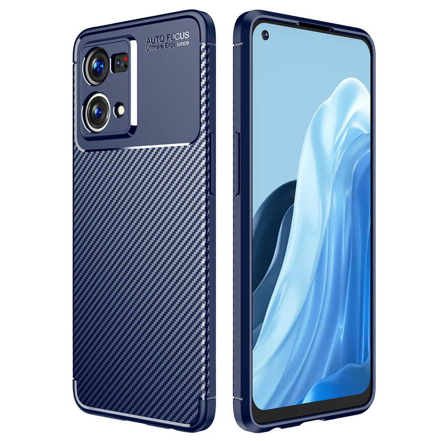 Oppo Reno 7 4G Kılıf Zore Negro Silikon Kapak-Lacivert