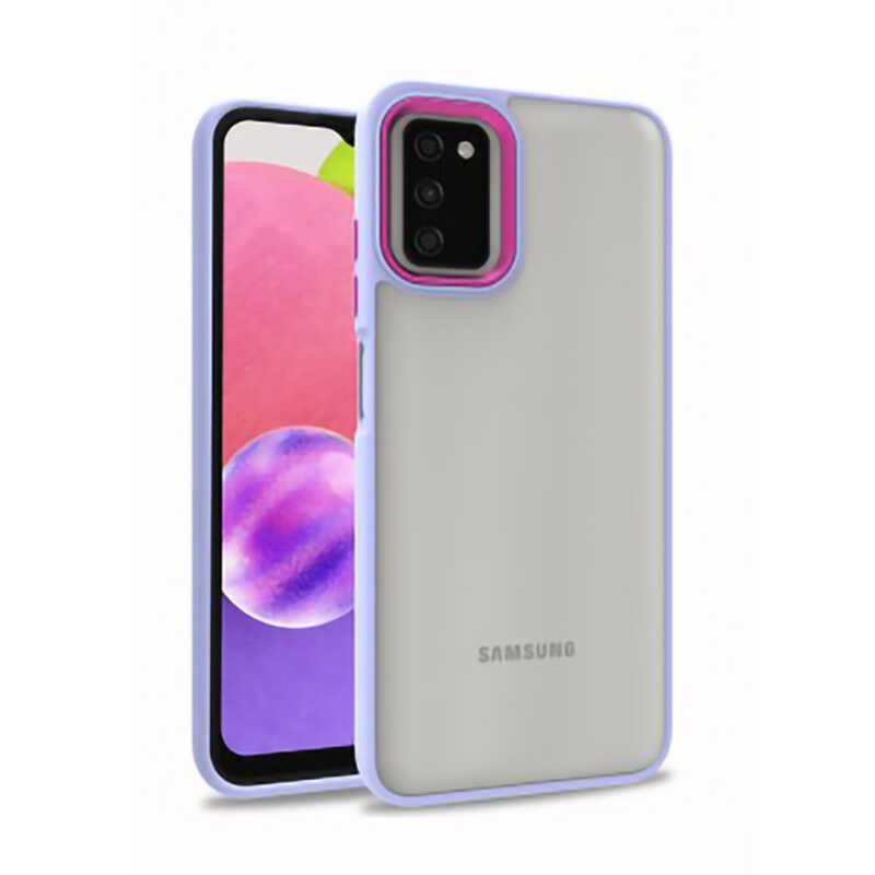 Galaxy Uyumlu A03S Kılıf Zore Flora Kapak-Lila