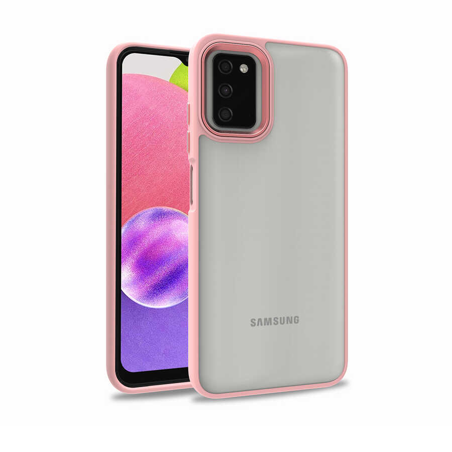 Galaxy Uyumlu A03S Kılıf Zore Flora Kapak-Rose gold