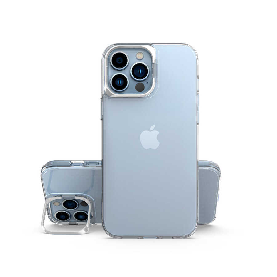 iPhone Uyumlu 13 Pro Max Kılıf Zore Skuba Kapak-Gümüş