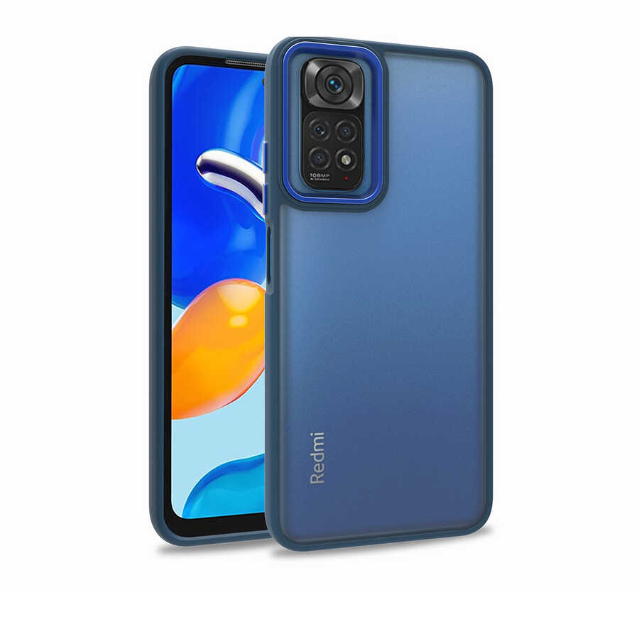 Xiaomi Uyumlu  Redmi Note 11 Global Kılıf Zore Flora Kapak-Mavi