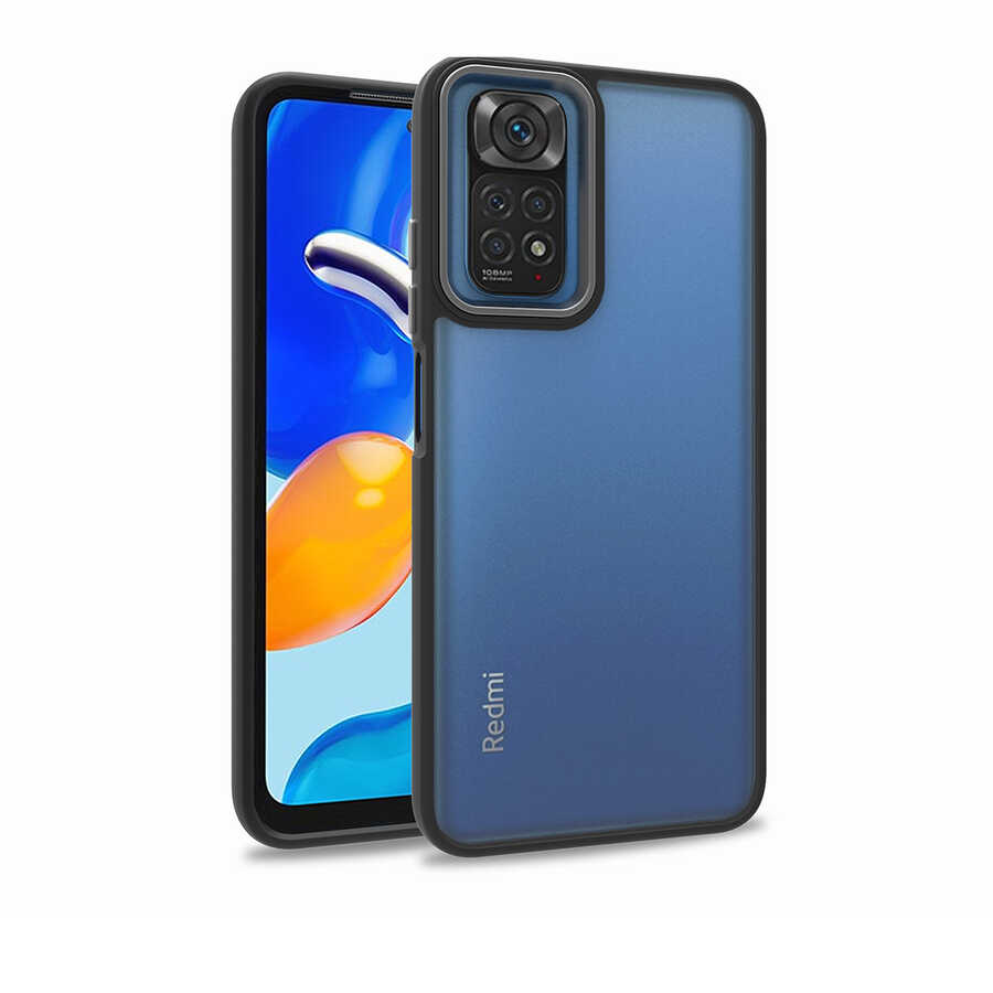 Xiaomi Uyumlu  Redmi Note 11 Global Kılıf Zore Flora Kapak-Siyah