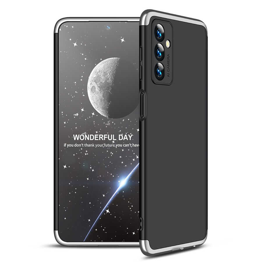 Galaxy Uyumlu M23 Kılıf Zore Ays Kapak-Siyah-gri