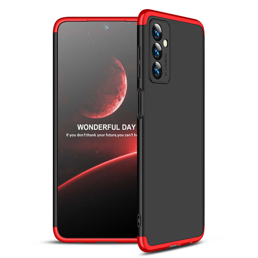 Galaxy Uyumlu M23 Kılıf Zore Ays Kapak-Siyah-kırmızı