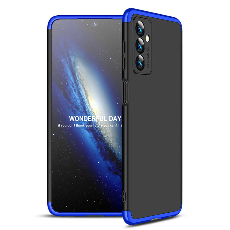 Galaxy Uyumlu M23 Kılıf Zore Ays Kapak-Siyah-mavi