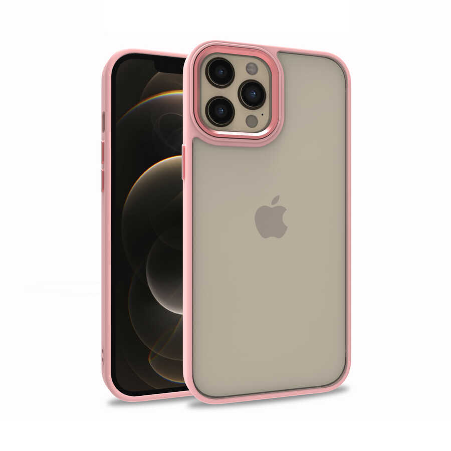 iPhone Uyumlu 12 Pro Max Kılıf Zore Flora Kapak-Rose gold
