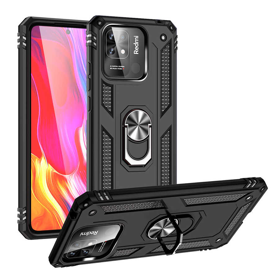 Xiaomi Uyumlu  Redmi 10C Kılıf Zore Vega Kapak-Siyah